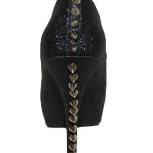 Too Fast Shoes - Too Fast Black Glitter Spike Heel Rockabilly Pinup Too Fast Shoes - Too Fast Black Glitter Spike Heel Rockabilly Pinup